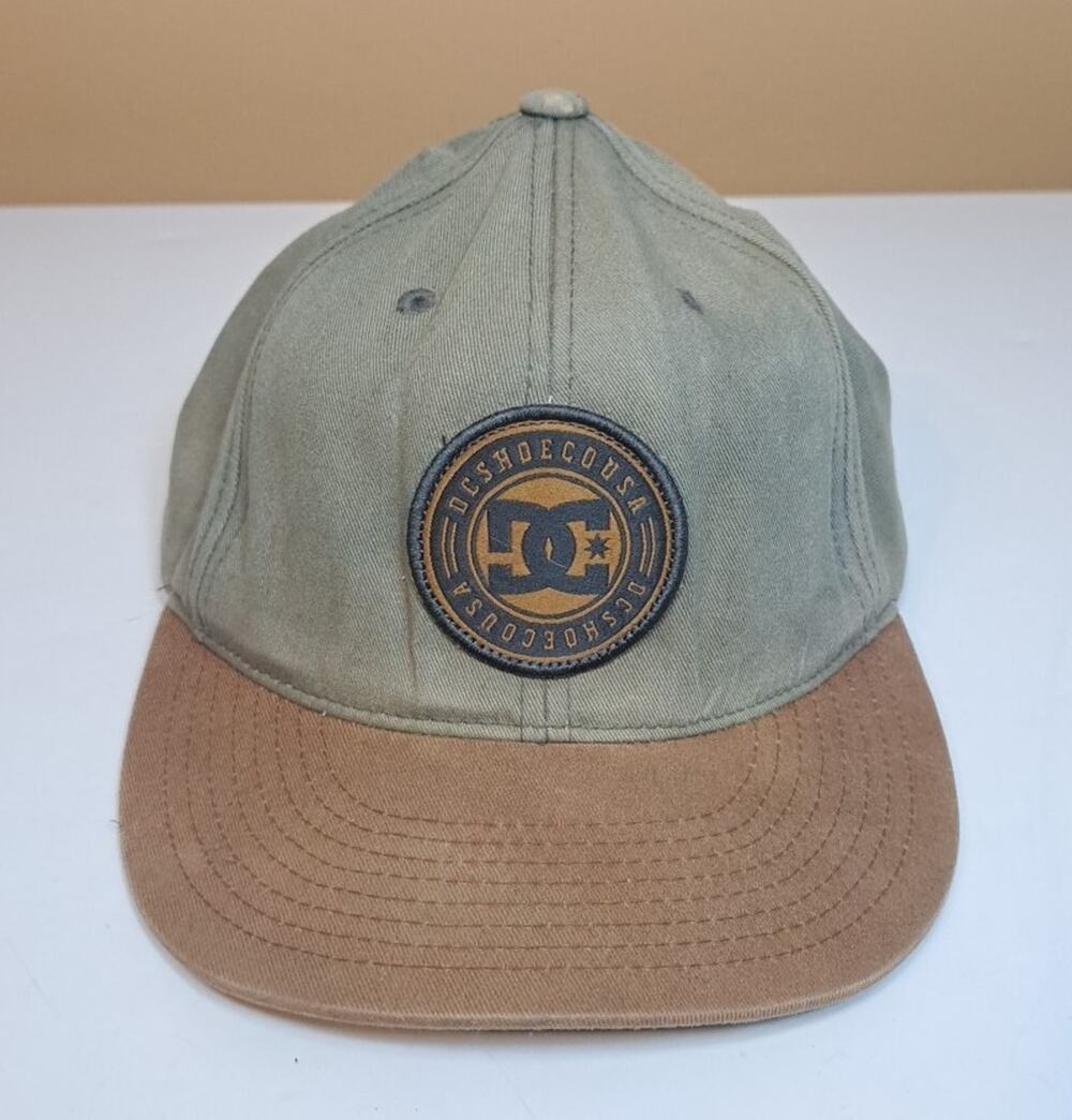 DC Shoe Co USA Snapback Hat Cap OSFM Green Brown Skateboard Flat Bill Unisex